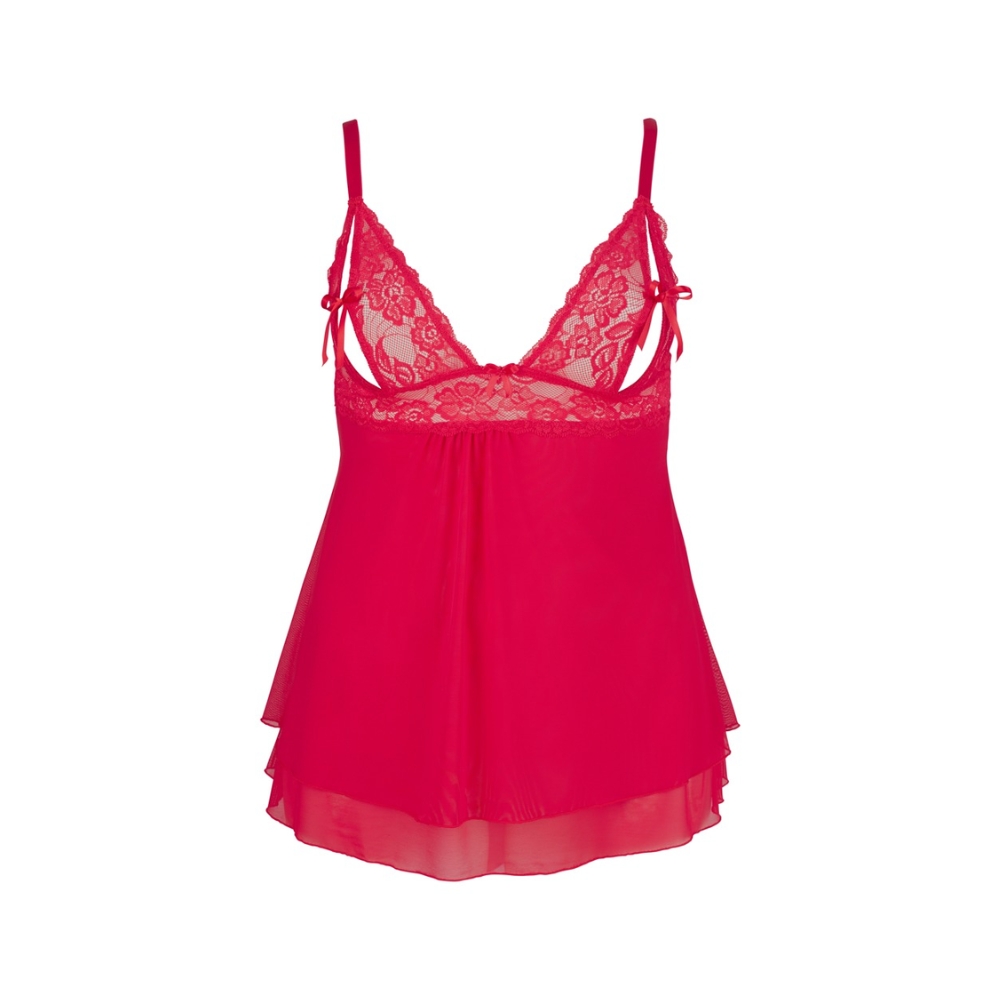 Cottelli Curves Babydoll Plus Size i Rød - Fantastisk Tilbud!