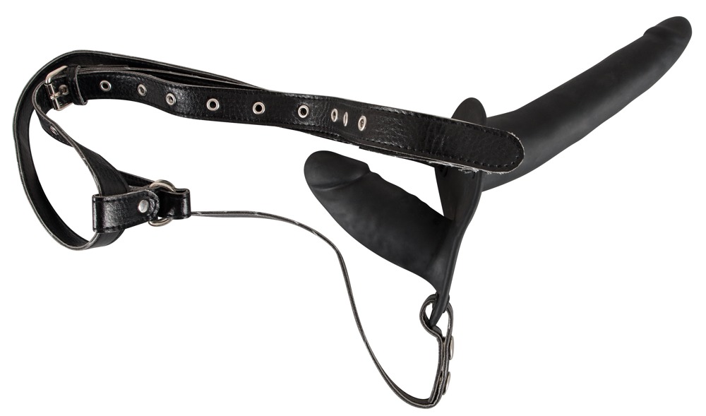 Strap-On âDouble Black Siliconeâ med dobbeltdildo