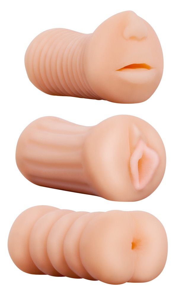 3-delt Masturbatorset âXXX To-Go Threesomeâ oralt, vaginalt, analt