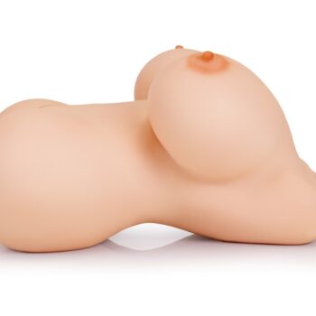 Masturbator "Big Titty Torso" med vagina- og anusåbning, indvendig stimuleringsstruktur