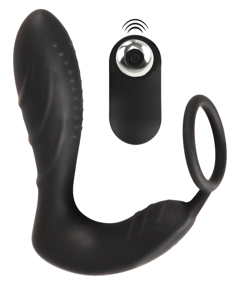 Analvibrator RC Prostata plug med penisring