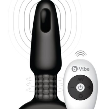Anal plug "rimming" med vibration og rotation, radiofjernbetjening inkluderet
