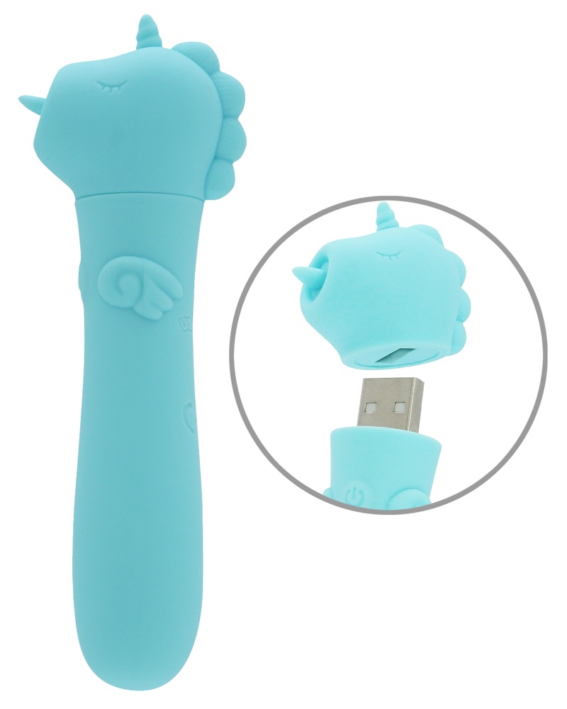 Minivibrator med USB-stik under enhjørningens hoved