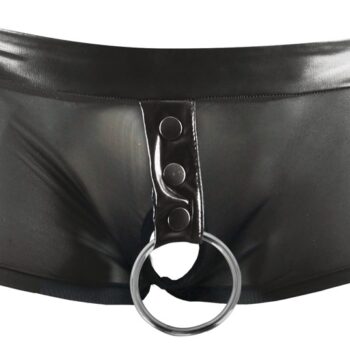 Pants i powernet-wetlook-mix med cockring
