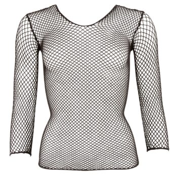 Shirt ud af Netsstof, elastisk, med 3/4-arm