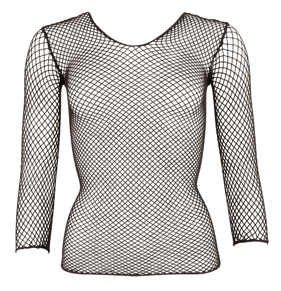 Shirt ud af Netsstof, elastisk, med 3/4-arm