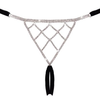 Skridtfri G-string med rhinsten