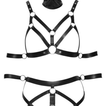 2-delt bondagesæt med armmanchetter plus hovedmaske