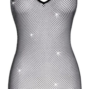 Net-minikjole med rhinestone-besætning over det hele