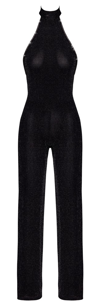 Jumpsuit i glittertransparens