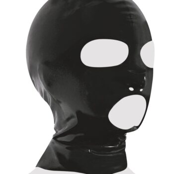 Hovedmaske ud af latex med åbninger for øjne, mund og næsebor