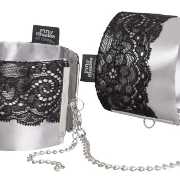 Håndlænke Play Nice Satin & Lace Wrist Cuffs, justerbare