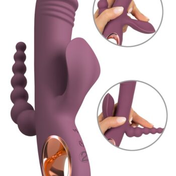 Rabbitvibrator "Slim Triple Plum" med anal stimulator