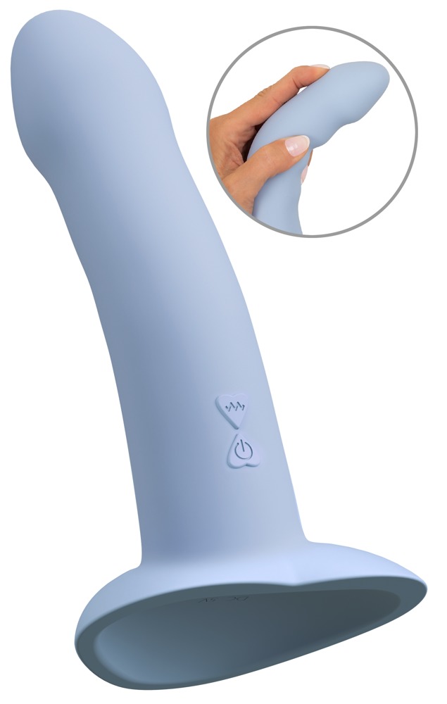 Vibrator âHeart Guy Blueâ med hjerteformet sugekop