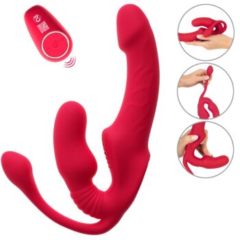 Strapless Strap-on "Triple Teaser RC" mit 3-facher Vibration