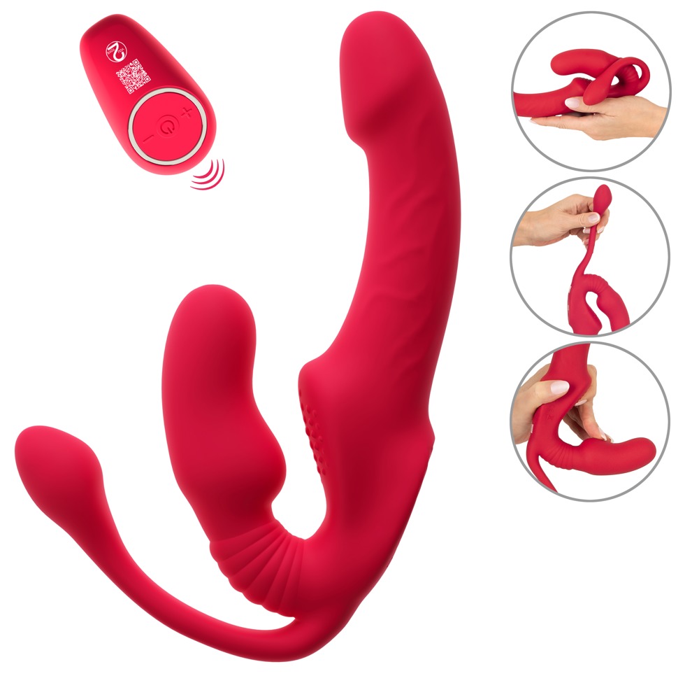Strapless Strap-on "Triple Teaser RC" mit 3-facher Vibration