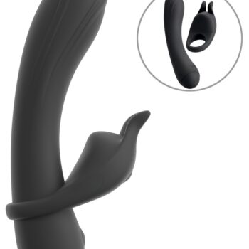 Vibrator med aftagelig vibrerende penisring
