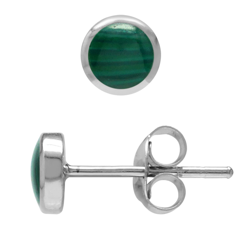 Ørestikker med Malakit - Ø4mm - pr par