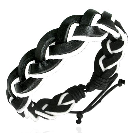 Læderarmbånd -  2 farvet