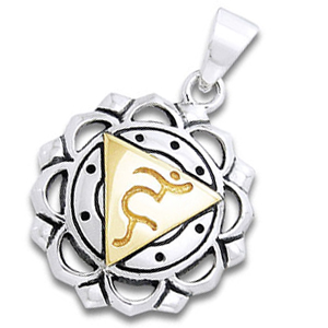Chakra vedhæng 5 Chakra - Vishuddaishudda - Halschakraet - 31mm - u/kæde