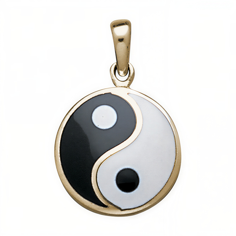 Yin Yang vedhæng - 24mm u/kæde