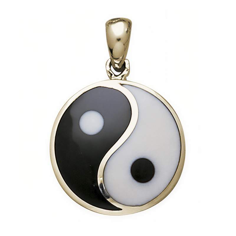 Yin Yang vedhæng 29mm u/kæde