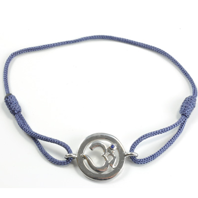 Chakra Aum Armbånd - 6 Chakra - med Safir - 14mm
