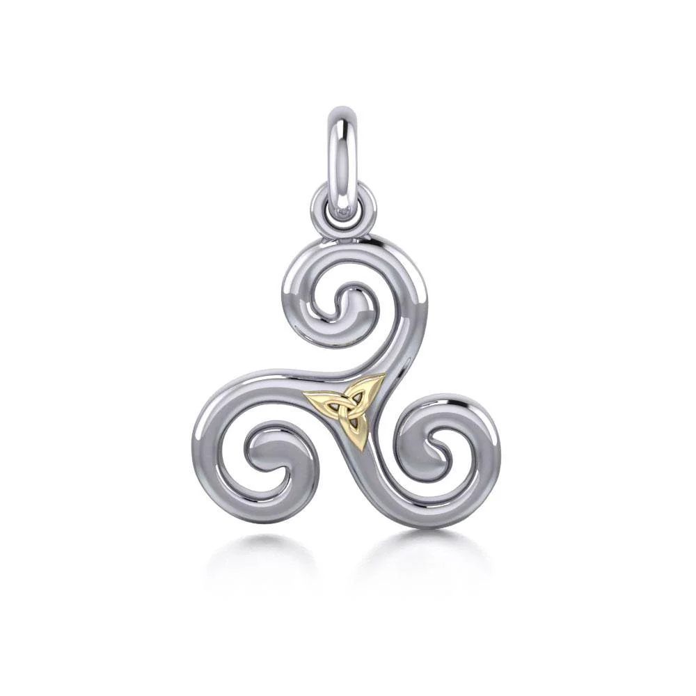 Vedhæng Triskele og Triquetra - Treenighedssymbolet - 31mm - u/kæde