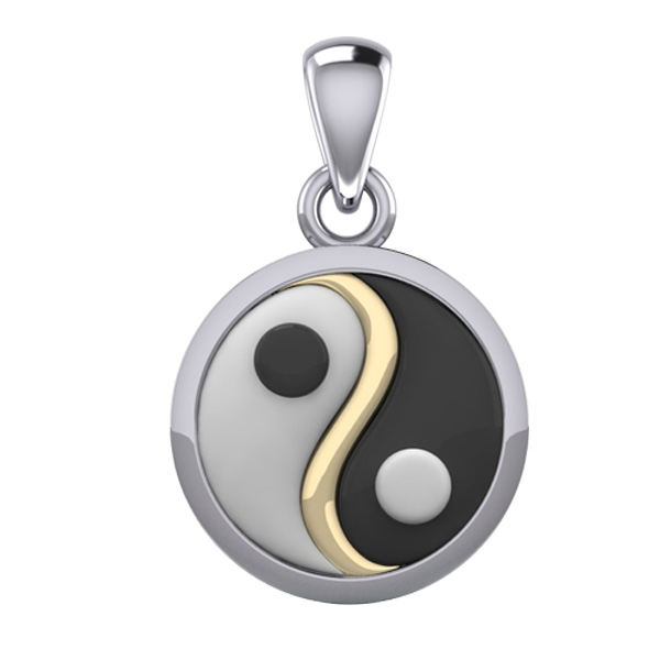 Yin Yang vedhæng - 24mm - u/kæde