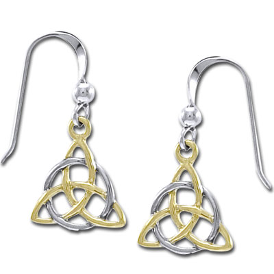 Øreringe med Triquetra - Treenighedssymbolet - 26mm - pr sæt